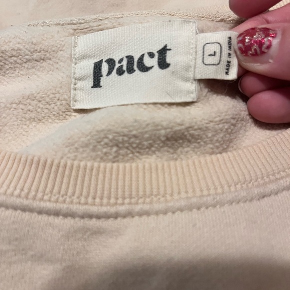 PACT kindness is cool cropped cotton pullover sweatshirt women’s large rainbow - Picture 3 of 6